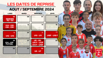 LES DATES DE REPRISE
