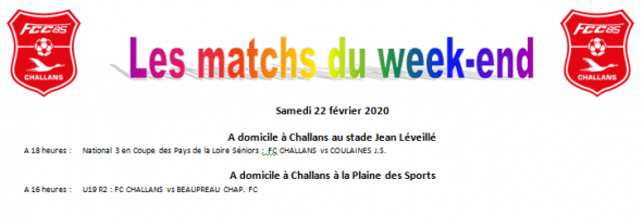 Planning match FC CHALLANS